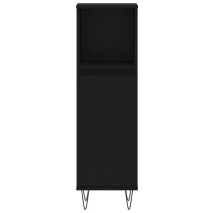 vidaXL Badschrank Schwarz 30x30x100 cm Holzwerkstoff