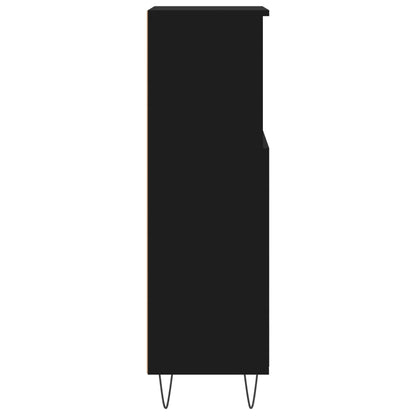 vidaXL Badschrank Schwarz 30x30x100 cm Holzwerkstoff