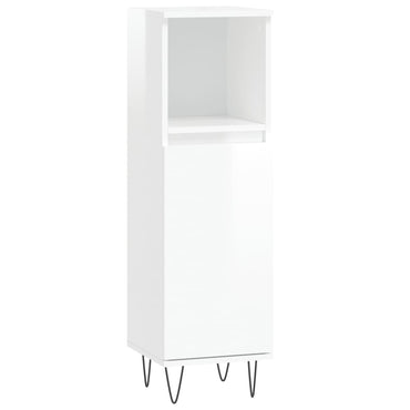 vidaXL Badschrank Hochglanz-Weiß 30x30x100 cm Holzwerkstoff
