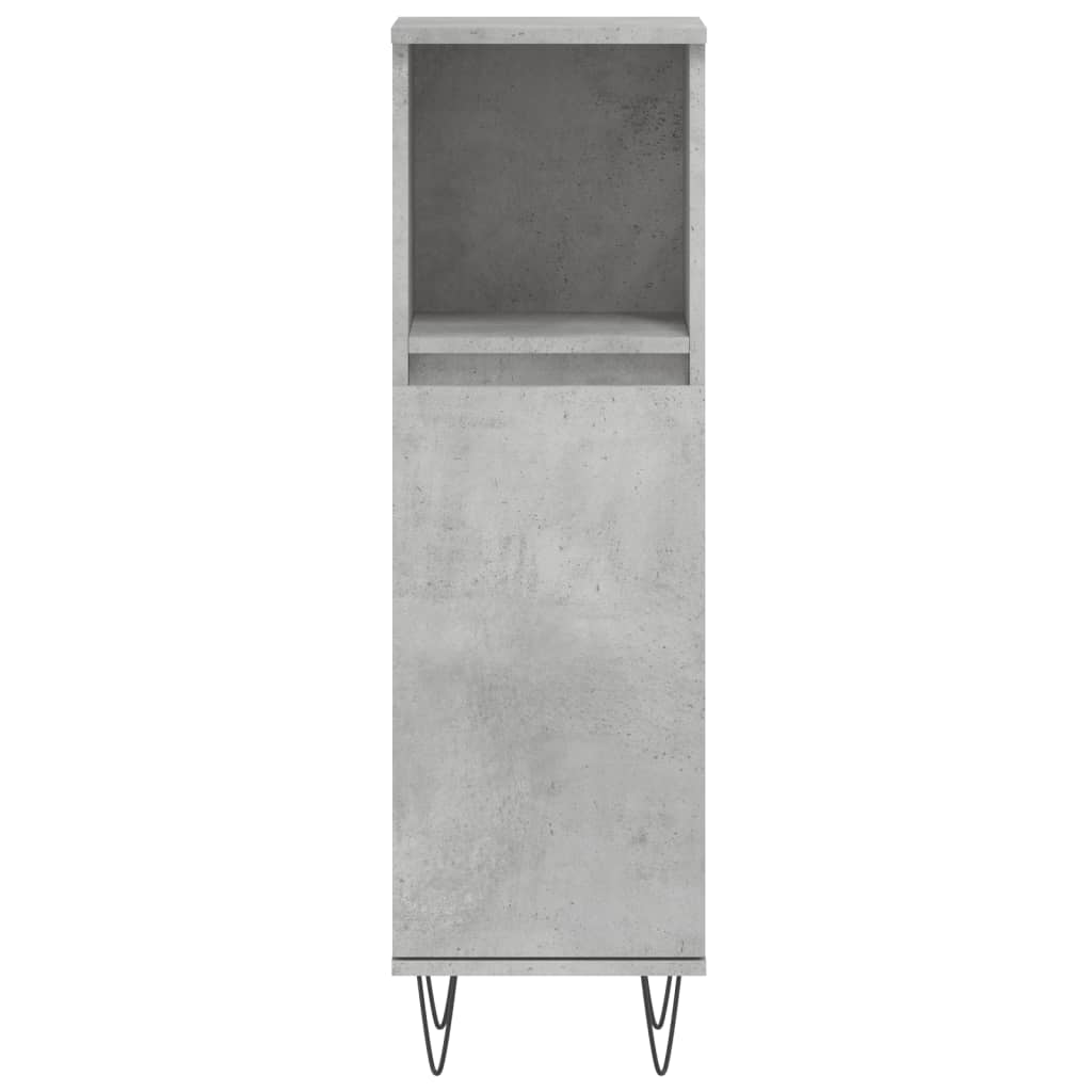 vidaXL Meuble de salle de bain gris béton 30x30x100 cm en bois d'ingénierie