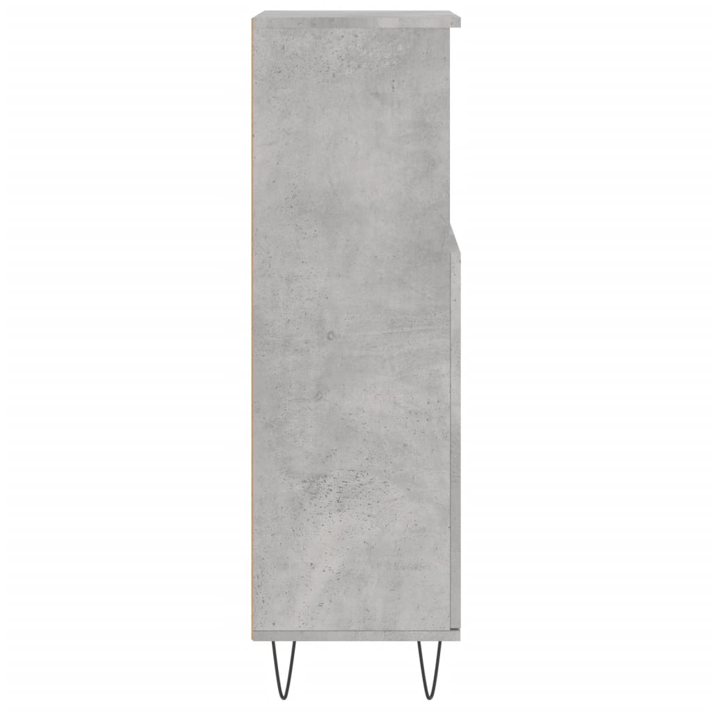vidaXL Meuble de salle de bain gris béton 30x30x100 cm en bois d'ingénierie