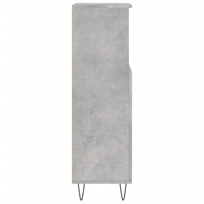 vidaXL Meuble de salle de bain gris béton 30x30x100 cm en bois d'ingénierie