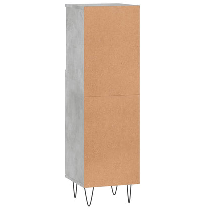 vidaXL Meuble de salle de bain gris béton 30x30x100 cm en bois d'ingénierie