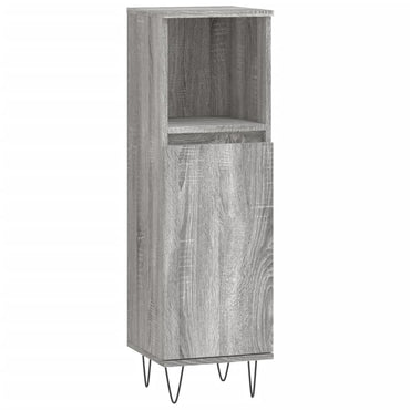 vidaXL Meuble de salle de bain gris Sonoma 30x30x100 cm Aggloméré
