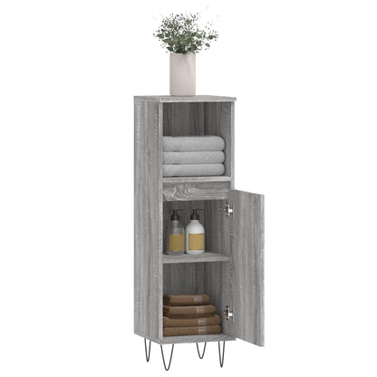 vidaXL Meuble de salle de bain gris Sonoma 30x30x100 cm Aggloméré