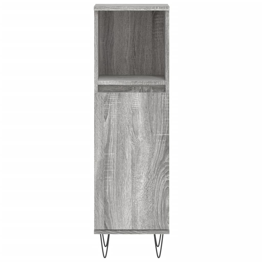 vidaXL Meuble de salle de bain gris Sonoma 30x30x100 cm Aggloméré