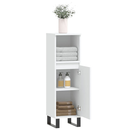 vidaXL Badschrank Weiß 30x30x100 cm Holzwerkstoff