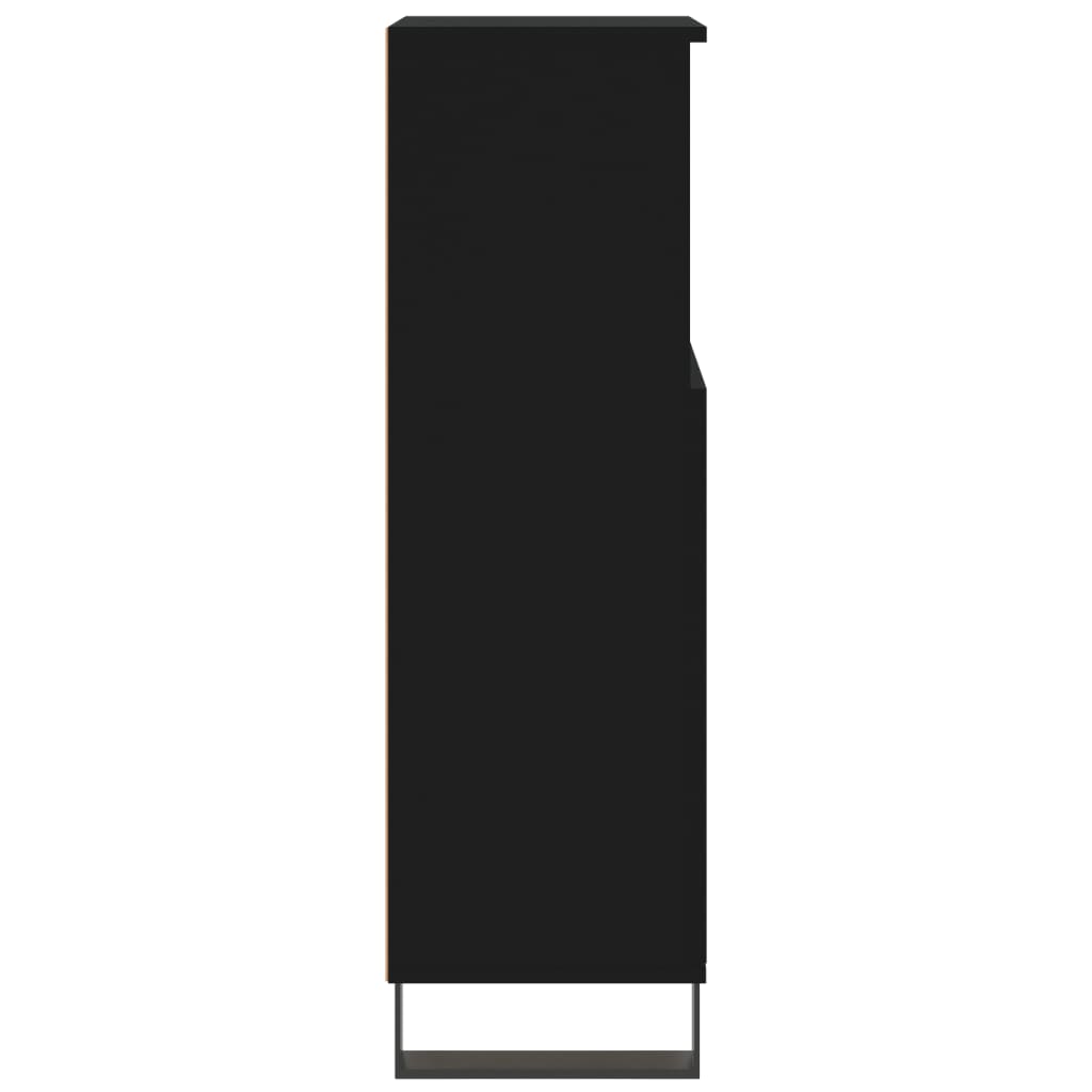 vidaXL Badschrank Schwarz 30x30x100 cm Holzwerkstoff