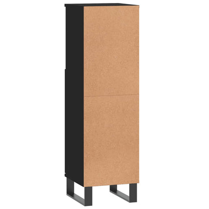 vidaXL Badschrank Schwarz 30x30x100 cm Holzwerkstoff