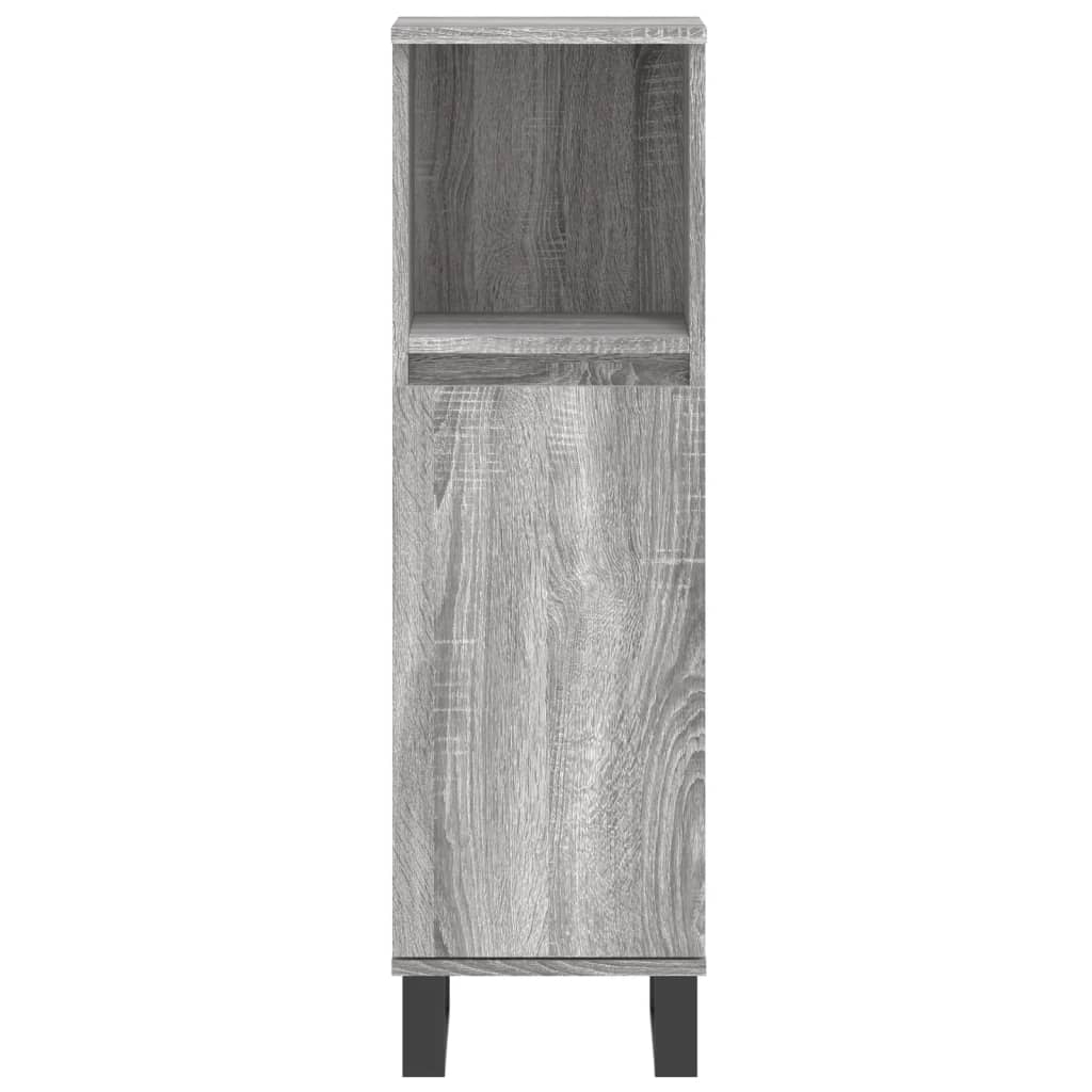 vidaXL Badschrank Grau Sonoma 30x30x100 cm Holzwerkstoff