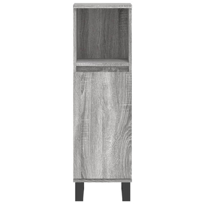 vidaXL Badschrank Grau Sonoma 30x30x100 cm Holzwerkstoff