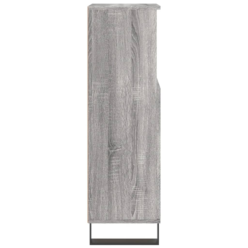 vidaXL Badschrank Grau Sonoma 30x30x100 cm Holzwerkstoff