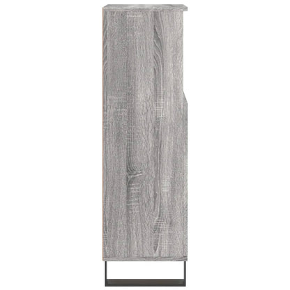 vidaXL Badschrank Grau Sonoma 30x30x100 cm Holzwerkstoff