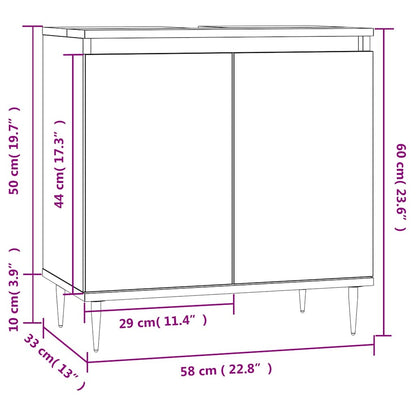 vidaXL Badezimmerschrank Weiß 58x33x60 cm Holzwerkstoff