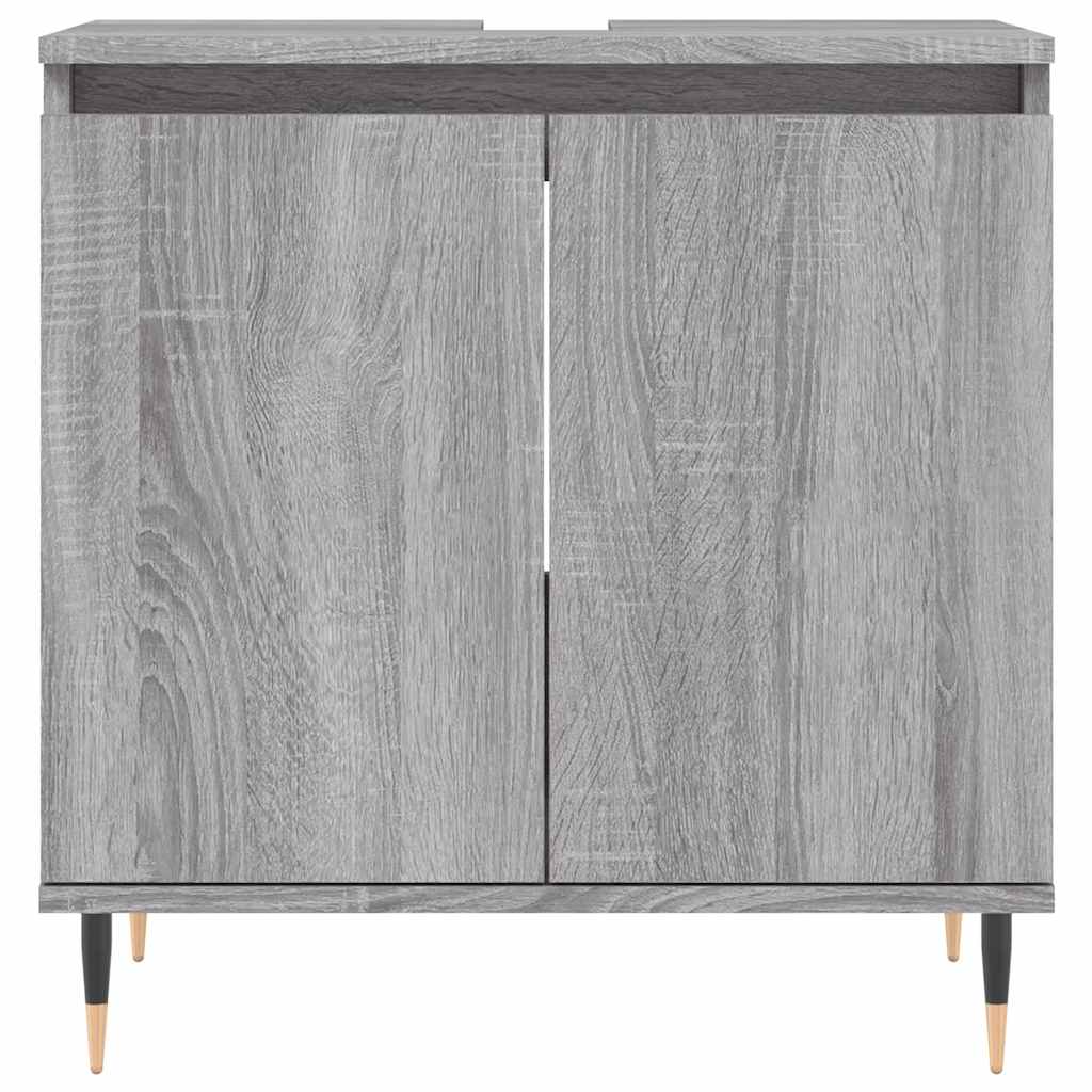 vidaXL Badschrank Grau Sonoma 58x33x60 cm Holzwerkstoff