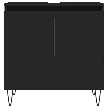 vidaXL Badschrank Schwarz 58x33x60 cm Holzwerkstoff