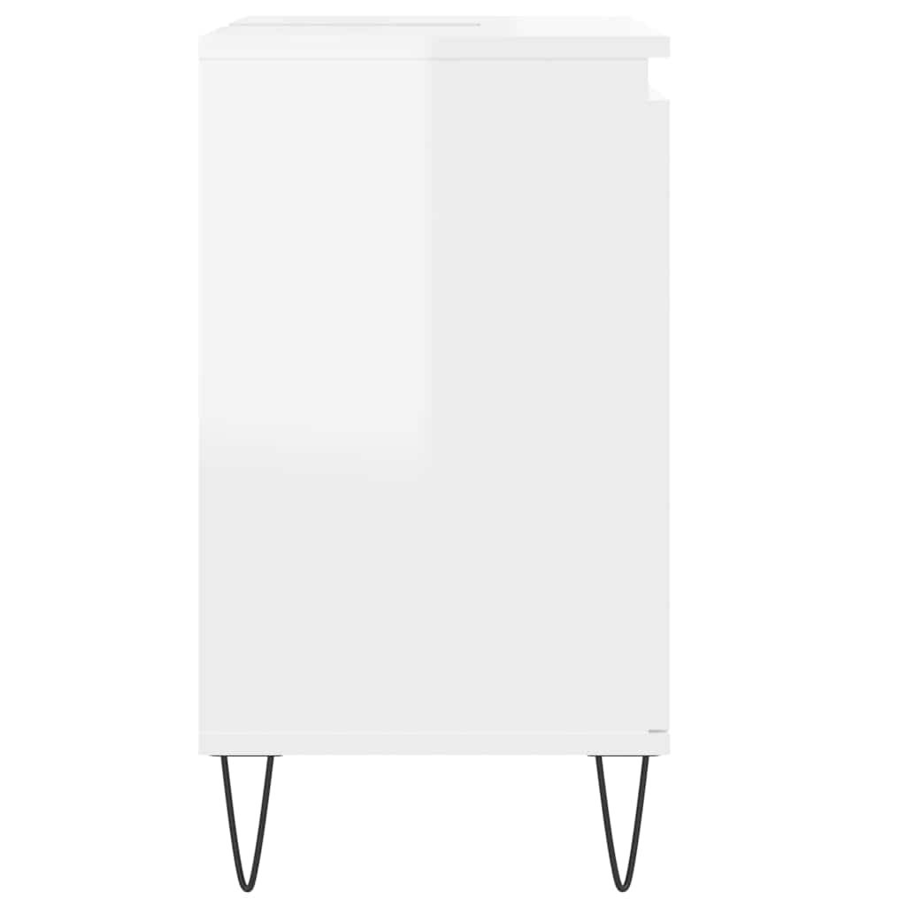 vidaXL Badschrank Hochglanz-Weiß 58x33x60 cm Holzwerkstoff