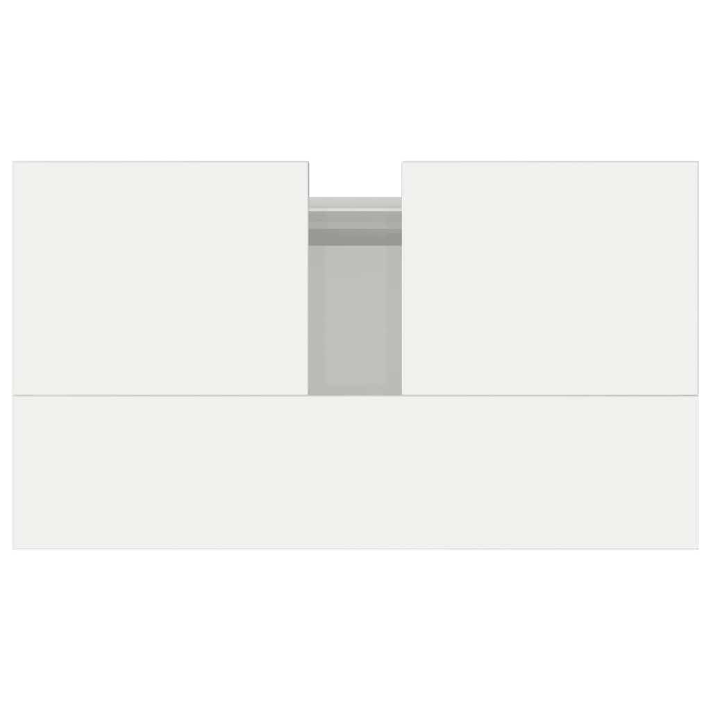 vidaXL Badschrank Hochglanz-Weiß 58x33x60 cm Holzwerkstoff