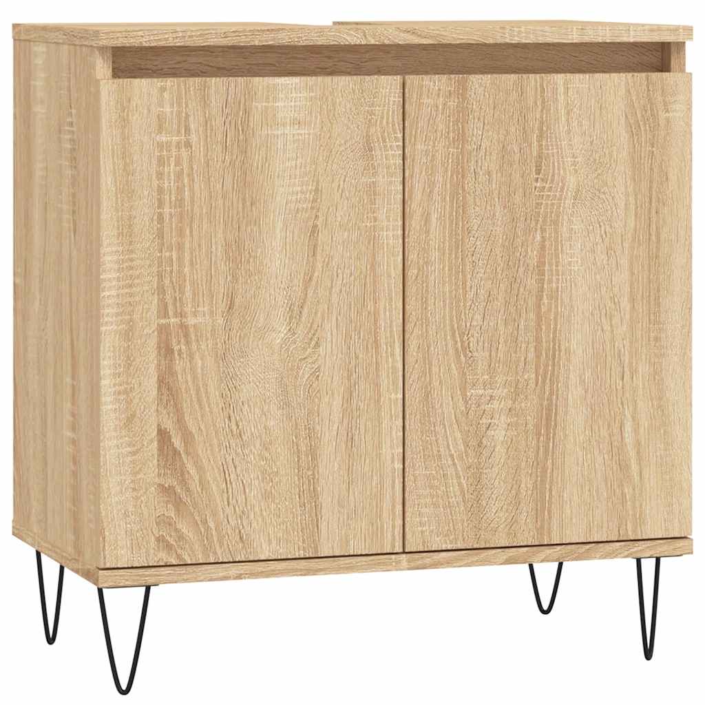 vidaXL Badschrank Sonoma-Eiche 58x33x60 cm Holzwerkstoff