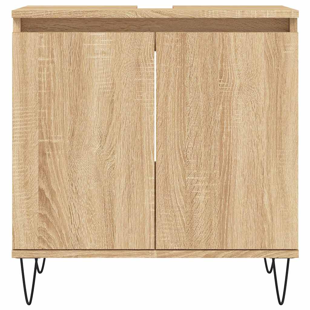 vidaXL Badschrank Sonoma-Eiche 58x33x60 cm Holzwerkstoff
