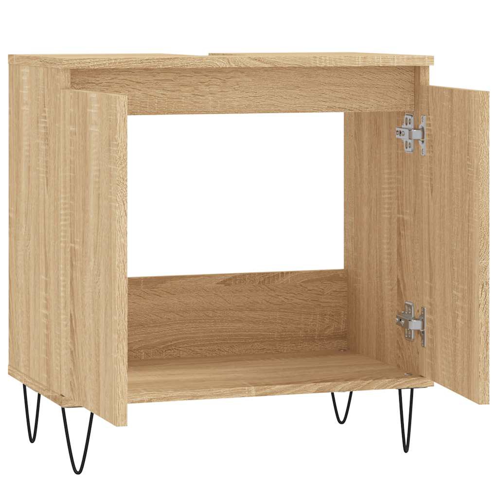 vidaXL Badschrank Sonoma-Eiche 58x33x60 cm Holzwerkstoff
