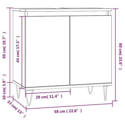 vidaXL Badschrank Sonoma-Eiche 58x33x60 cm Holzwerkstoff