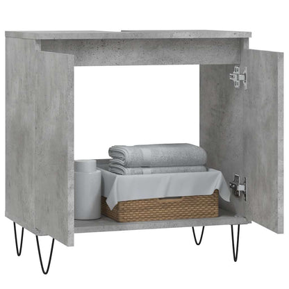 vidaXL Badschrank Betongrau 58 x 33 x 60 cm Holzwerkstoff