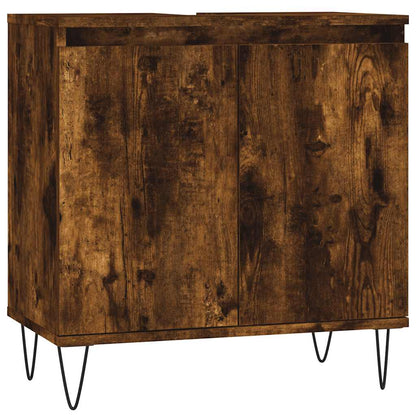 vidaXL Badschrank Räuchereiche 58x33x60 cm Holzwerkstoff