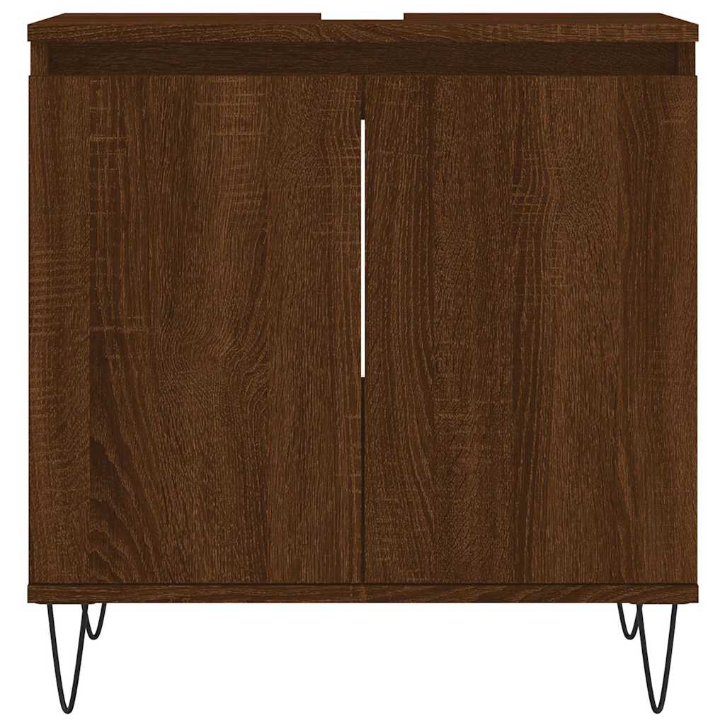 vidaXL Badschrank Braun Eichen-Optik 58x33x60 cm Holzwerkstoff