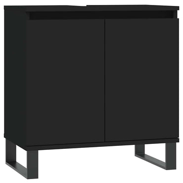 vidaXL Badschrank Schwarz 58x33x60 cm Holzwerkstoff