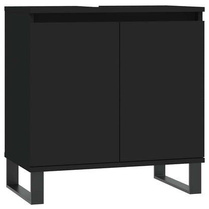 vidaXL Badschrank Schwarz 58x33x60 cm Holzwerkstoff
