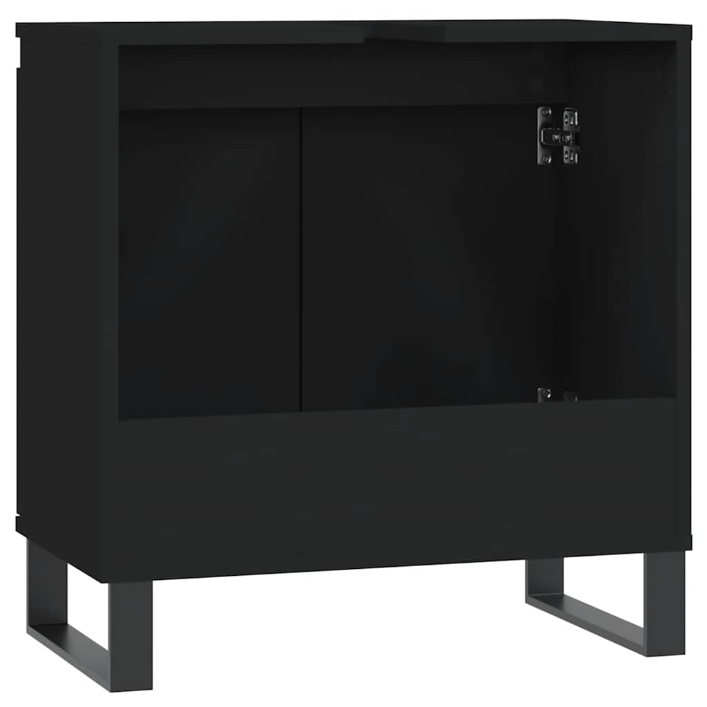 vidaXL Badschrank Schwarz 58x33x60 cm Holzwerkstoff