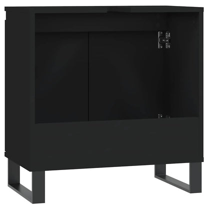 vidaXL Badschrank Schwarz 58x33x60 cm Holzwerkstoff