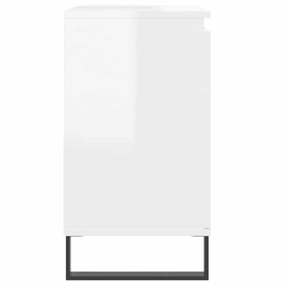 vidaXL Badschrank Hochglanz-Weiß 58x33x60 cm Holzwerkstoff