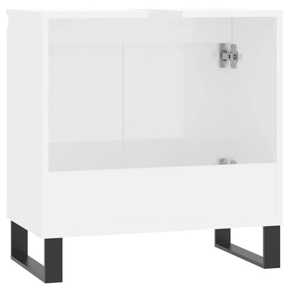 vidaXL Badschrank Hochglanz-Weiß 58x33x60 cm Holzwerkstoff