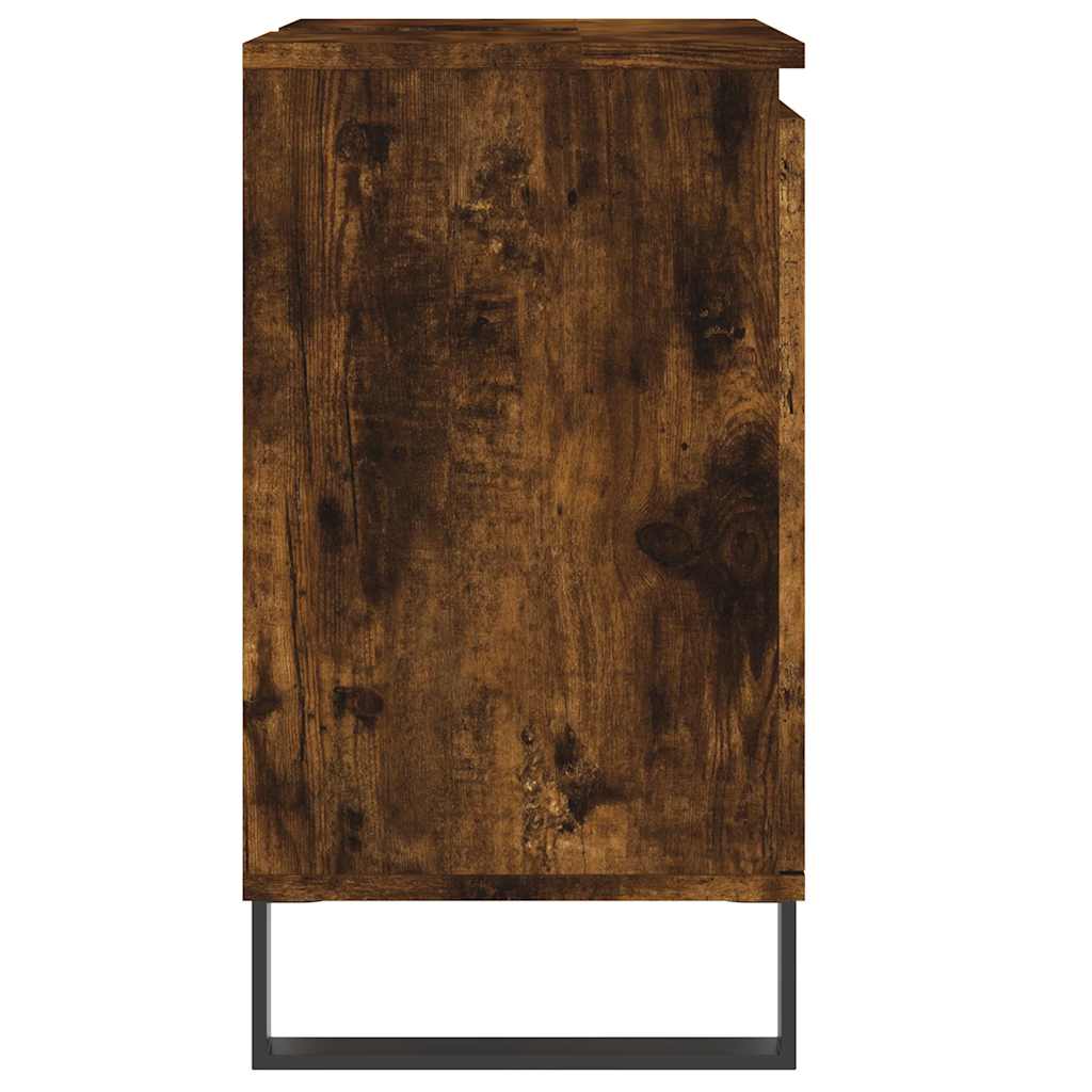 vidaXL Meuble de salle de bain chêne fumé 58x33x60 cm Bois d'ingénierie