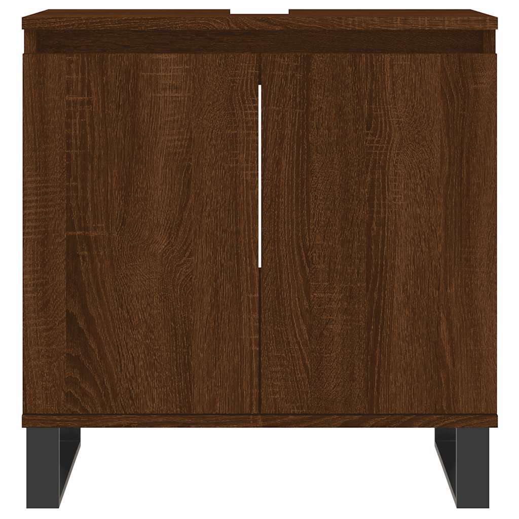 vidaXL Badschrank Braun Eichen-Optik 58x33x60 cm Holzwerkstoff