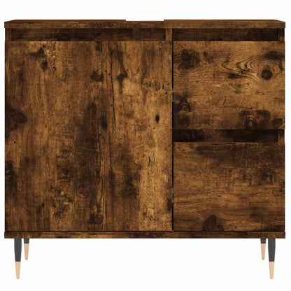 vidaXL Badschrank Räuchereiche 65x33x60 cm Holzwerkstoff
