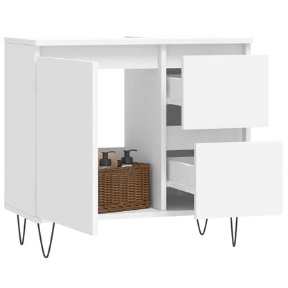 vidaXL Badschrank Weiß 65x33x60 cm Holzwerkstoff