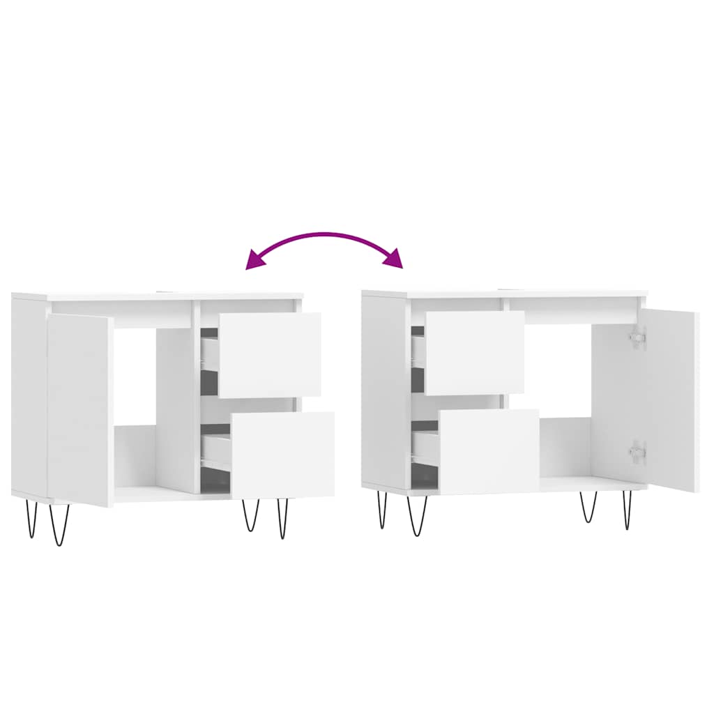 vidaXL Badschrank Weiß 65x33x60 cm Holzwerkstoff