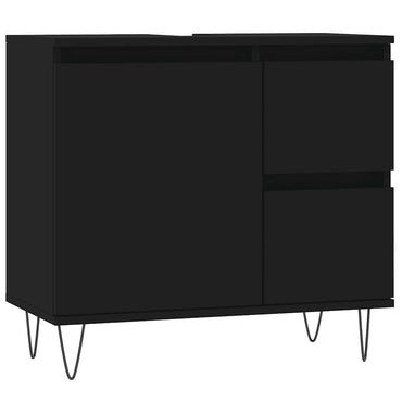 vidaXL Badschrank Schwarz 65x33x60 cm Holzwerkstoff