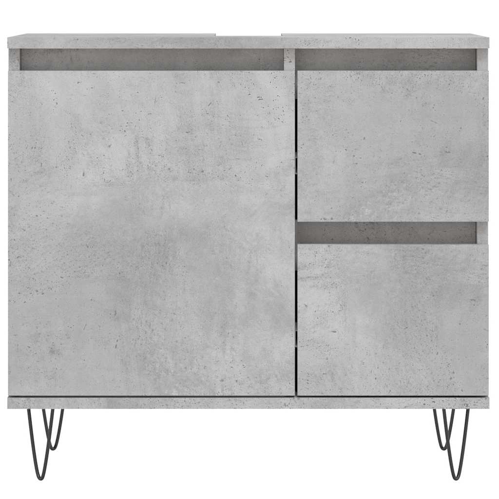 vidaXL Badschrank Betongrau 65x33x60 cm Holzwerkstoff
