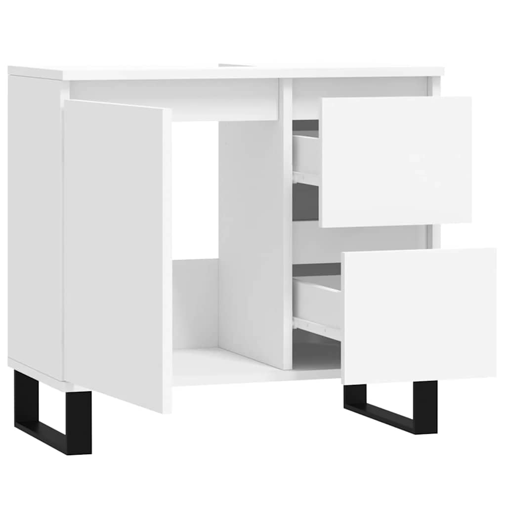 vidaXL Badschrank Weiß 65x33x60 cm Holzwerkstoff