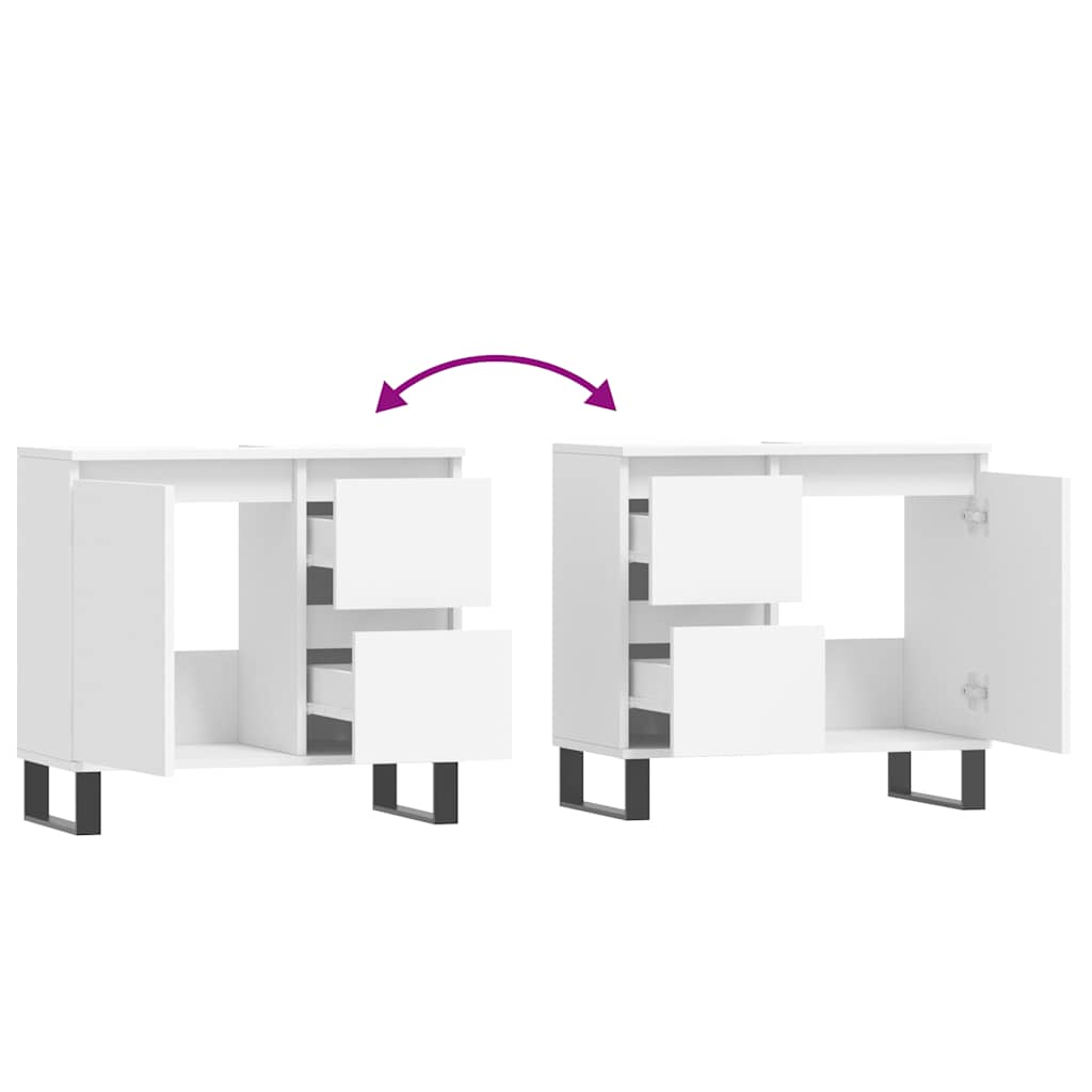 vidaXL Badschrank Weiß 65x33x60 cm Holzwerkstoff