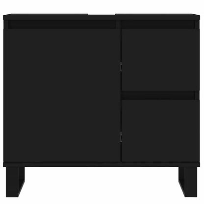 vidaXL Badschrank Schwarz 65x33x60 cm Holzwerkstoff