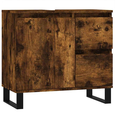 vidaXL Badschrank Räuchereiche 65x33x60 cm Holzwerkstoff
