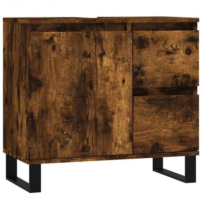 vidaXL Badschrank Räuchereiche 65x33x60 cm Holzwerkstoff