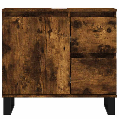 vidaXL Badschrank Räuchereiche 65x33x60 cm Holzwerkstoff