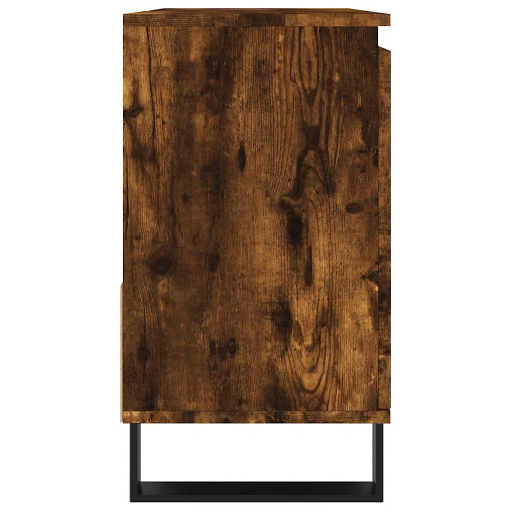 vidaXL Badschrank Räuchereiche 65x33x60 cm Holzwerkstoff