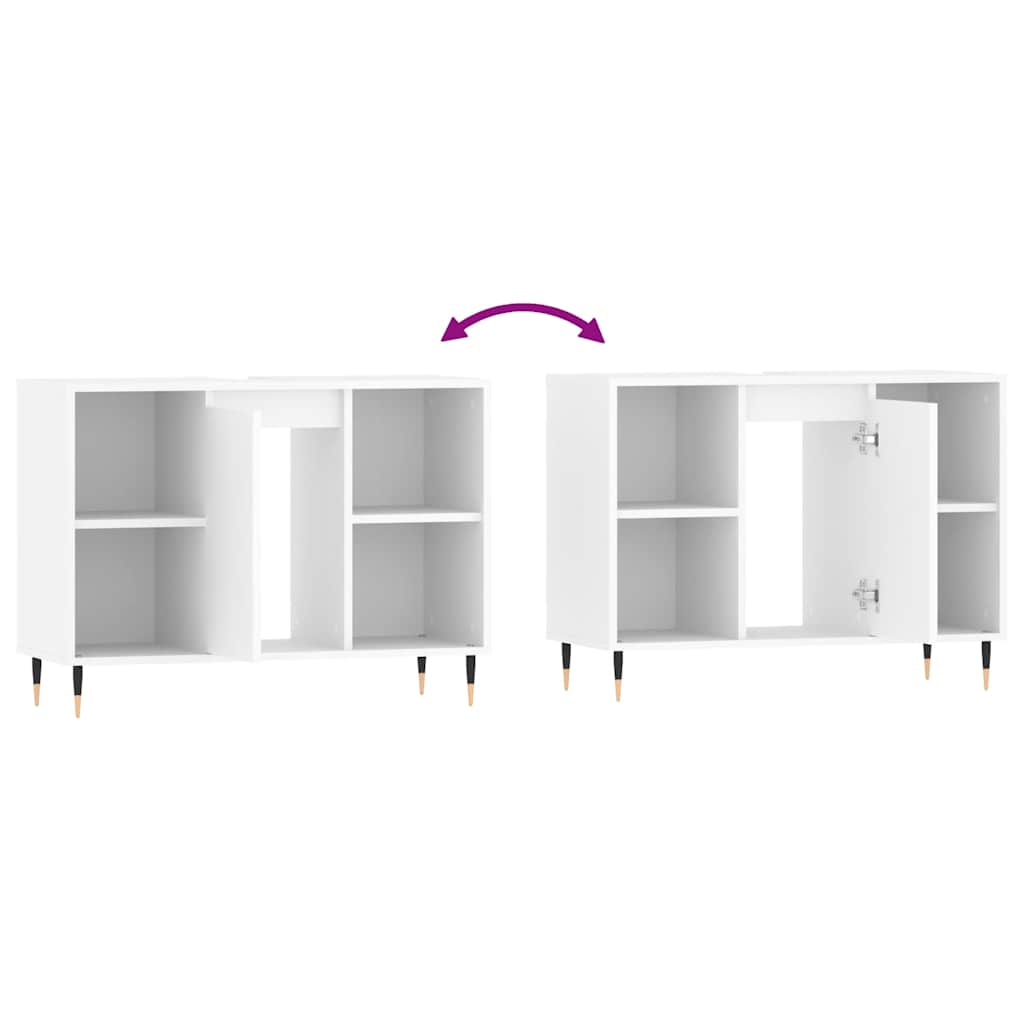 vidaXL Badschrank Weiß 80x33x60 cm Holzwerkstoff